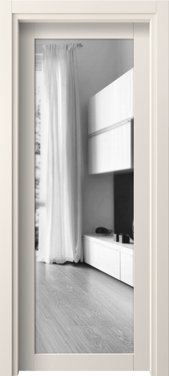 Дверь межкомнатная 2102 ПЭКБ ДВ ЗЕР. Цвет ПЭТ кремово-белый. Материал ПЭТ. Коллекция Neo1. Картинка.