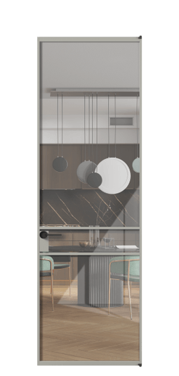 Дверь межкомнатная АЛПЛ040.02 АНСР Алюминий нейтральный серый Stopsol Clear прозрачное. Цвет Алюминий нейтральный серый. Материал Алюминий в эмали. Коллекция Formato. Картинка.