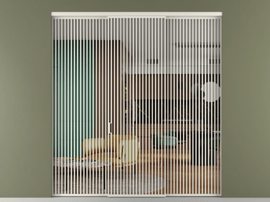 Алюминевая перегородка vn2_06 Crystalvision БЕЛ. Цвет Алюминий Белый. Материал Алюминий. Коллекция New Перегородка Formato внутри проёма 3 створки. Картинка.