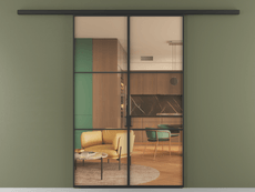 Перегородка Формато вдоль стены 2 створки