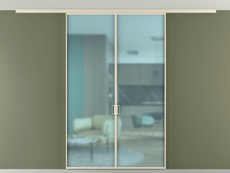 Перегородка Formato вдоль стены на потолок 2 створки