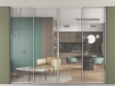 Перегородка Formato внутри проёма четырёхстворчатая со скрытым креплением в потолок