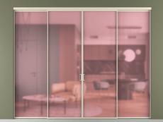 Перегородка Formato внутри проёма 4 створки