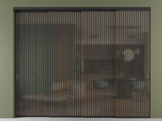 Перегородка Формато внутри проёма 4 створки с синхронным механизмом