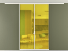 Перегородка Formato вдоль стены на потолок 2 створки