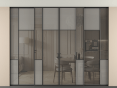 Перегородка Mosaic внутри проёма скрытое крепление в потолок 4 створки