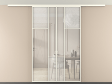 Перегородка Mosaic вдоль стены на потолок двустворчатая